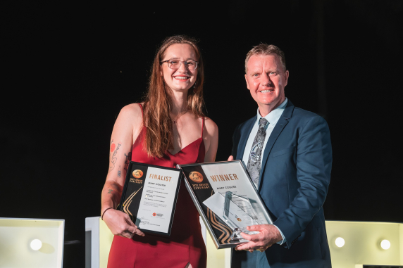 Electrical Apprentice Mary Coulter at GTNT Group Awards