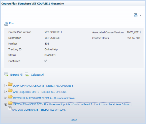 Hierarchy page (CRSW2045)