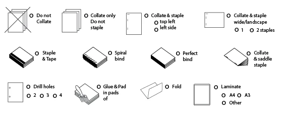 Bindery and finishing options UniPrint