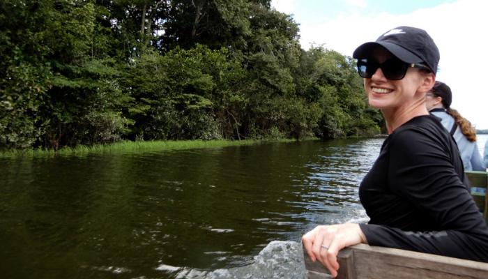 Erica - Environmental Sciences student in the Amazon river