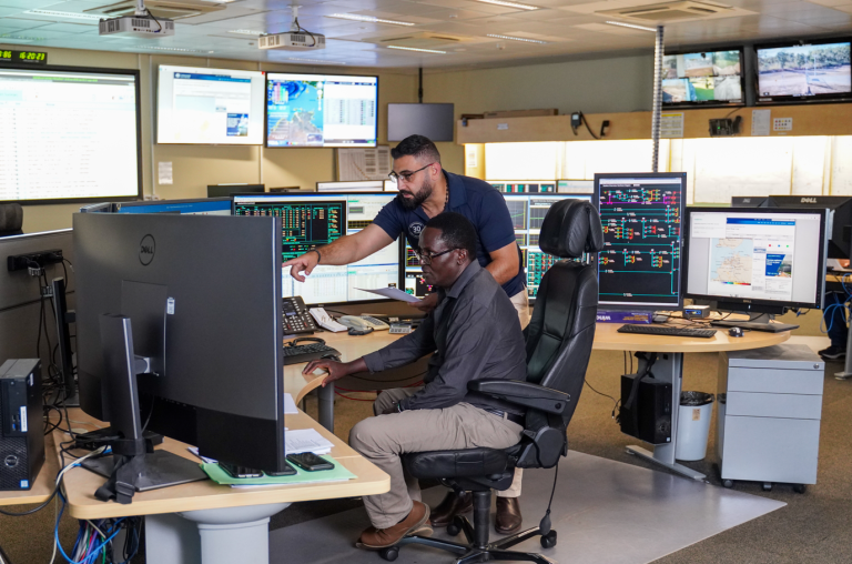 CDU engineering student Mazloum Ahmad in the Power and Water Corp control room