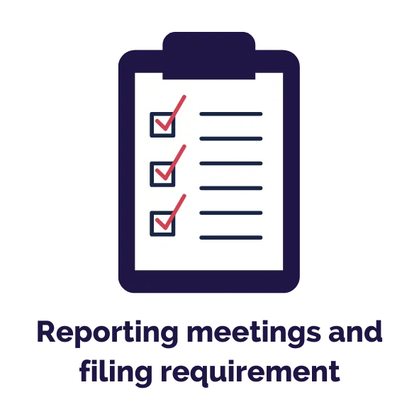 Reporting meetings and filing requirement