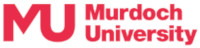 Murdoch University logo. In red, large letters "MU" joined at left, "Murdoch University" at right