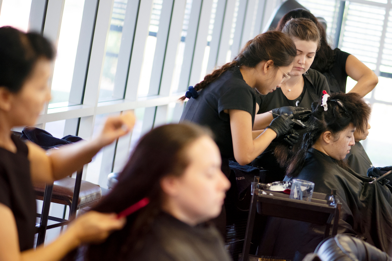 Hairdressing demonstration