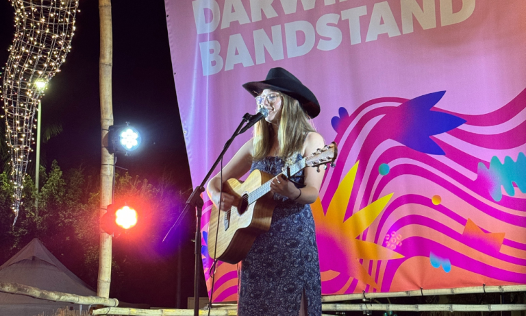 TAFE music student Abbey performing around Darwin