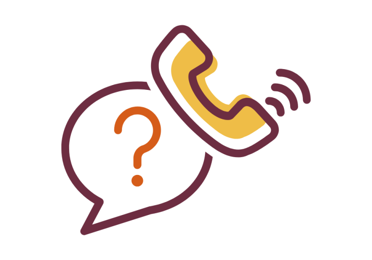 graphic showing a question mark in speech bubble and phone ringing