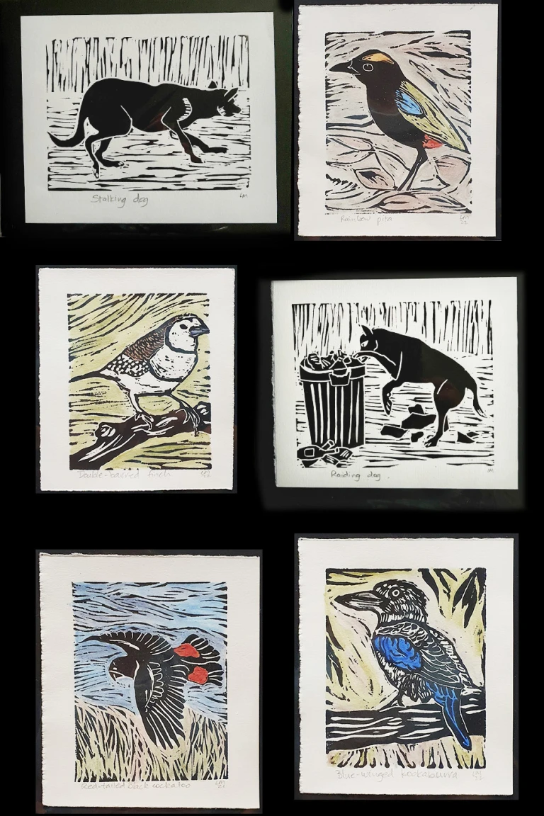 Hand printed cards by LeeAnne Mahaffey