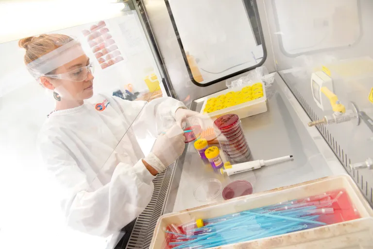 research student in the lab