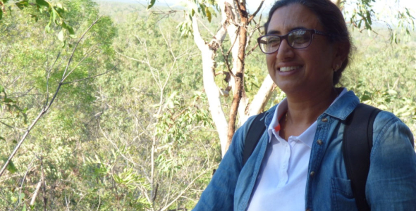 Kamaljit Sangha head and shoulders with forest in background