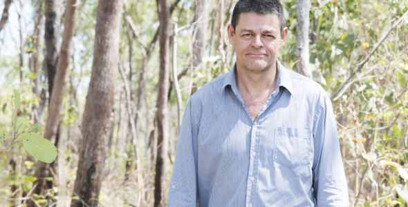 Lindsay Hutley head and shoulders with trees and leaves in background