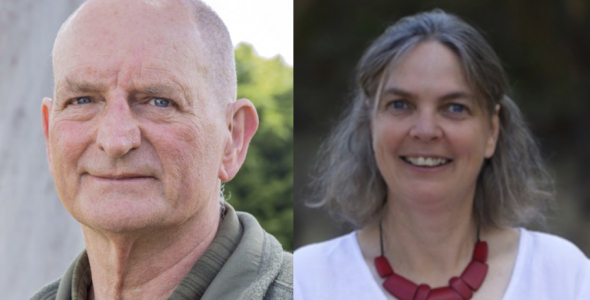 Composite image of Professor David Bowman and Prof Fay Johnston, both head and shoulders