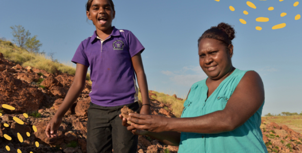 Aboriginal child and teacher learning on country 