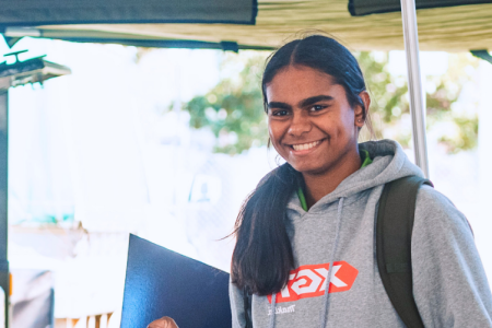 Young Aboriginal student at a CDU open day