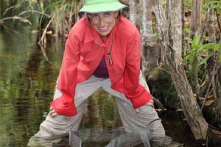 Dr Erica Garcia and her team set up enclosures in the Finniss River catchment in Litchfield National Park for 40 days last year
