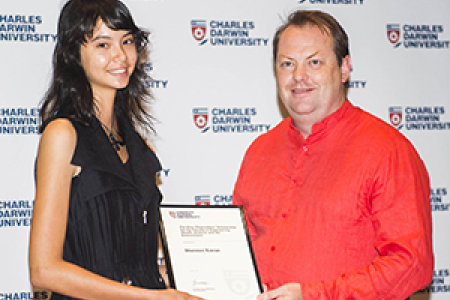 Scholarship recipient Shannon Kieran with Head of the School of Psychological and Clinical Sciences Professor Timothy Skinner