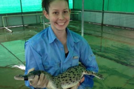 CDU honours student Rhiannon Moore has received a research grant from the Australian Government to investigate blemishes in crocodile skins destined for exclusive fashion houses