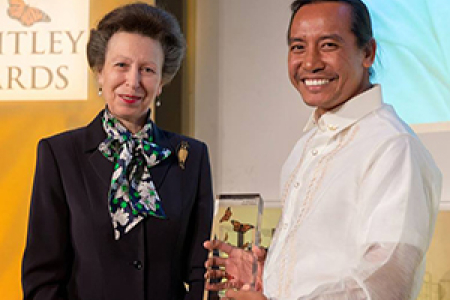 Her Royal Highness Princess Anne with RIEL PhD candidate Jayson Ibanez