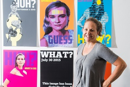 Elizabeth Grylls has created brightly coloured mock magazine posters for her honours exhibition at CDU