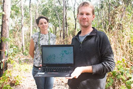 Darwin Centre for Bushfire Research senior data officer Felicity Watt and research fellow Rohan Fisher