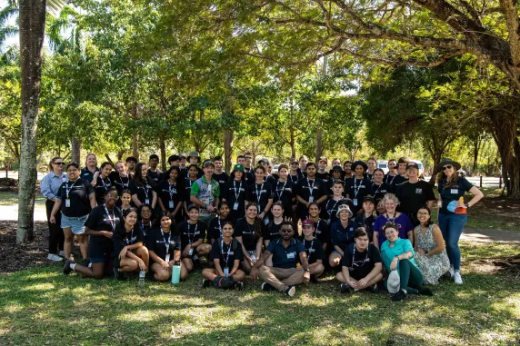 Image of CDU science experience student sin lecture theater 2023