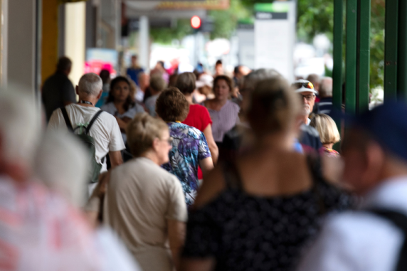 Tourists and Locals walking in the mall