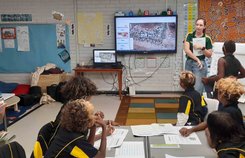 Amy Kirke, teaches students in remote areas near Alice Springs