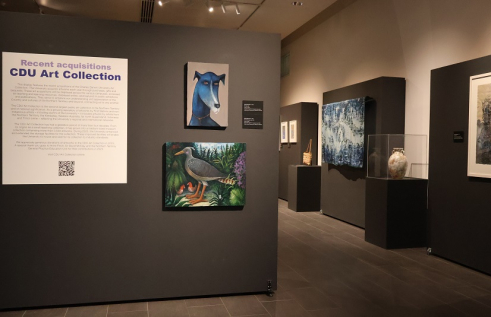 2023 Recent Art Acquisitions display at CDU Art Gallery, Casuarina Campus