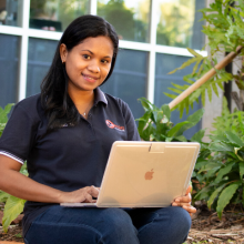 Merita - Public Health Student smiling at the camera