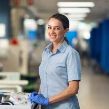 CDU nursing student Robyn Bennett in the hospital