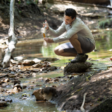 Charles Darwin University (CDU) hydrologist Dr Clément Duvert is studying how much carbon is lost from our landscape through the water cycle.