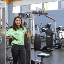 Girl next to gym machine