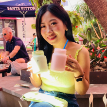 Ayumi drinks in Darwin 