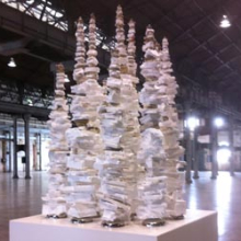 CDU Visual Arts Lecturer and postgraduate student John Dahlsen will display his sculpture, “White Foam Totems”, in Sydney to celebrate Clean Up Australia Day 2014