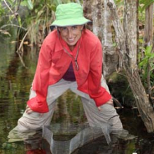 Dr Erica Garcia and her team set up enclosures in the Finniss River catchment in Litchfield National Park for 40 days last year