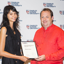 Scholarship recipient Shannon Kieran with Head of the School of Psychological and Clinical Sciences Professor Timothy Skinner