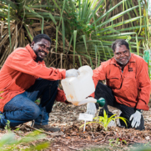 Fish River Station rangers at CDU Casuarina campus. From left: Stewart Brooks and Chris Miler