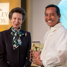 Her Royal Highness Princess Anne with RIEL PhD candidate Jayson Ibanez