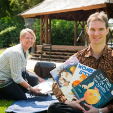Language student Sally-Anne Hodgetts created the mobile library, which was delivered recently to Indonesian university students by CDU lecturer Dr Nathan Franklin