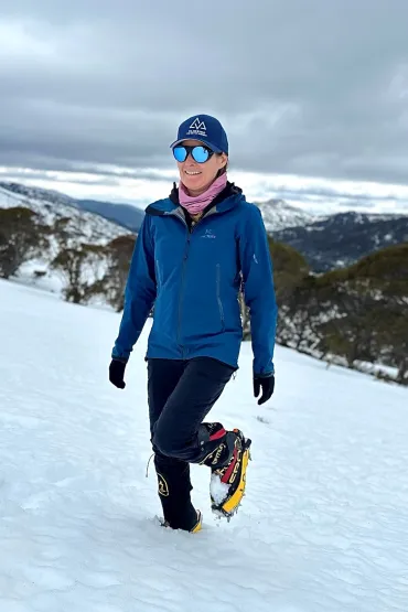 Dr Chrystie Watson on Mount Kosciuszko