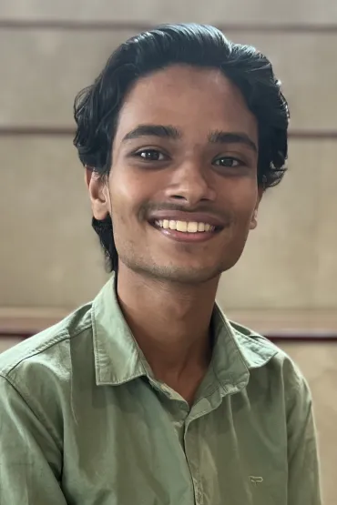 Male with a green collared shirt